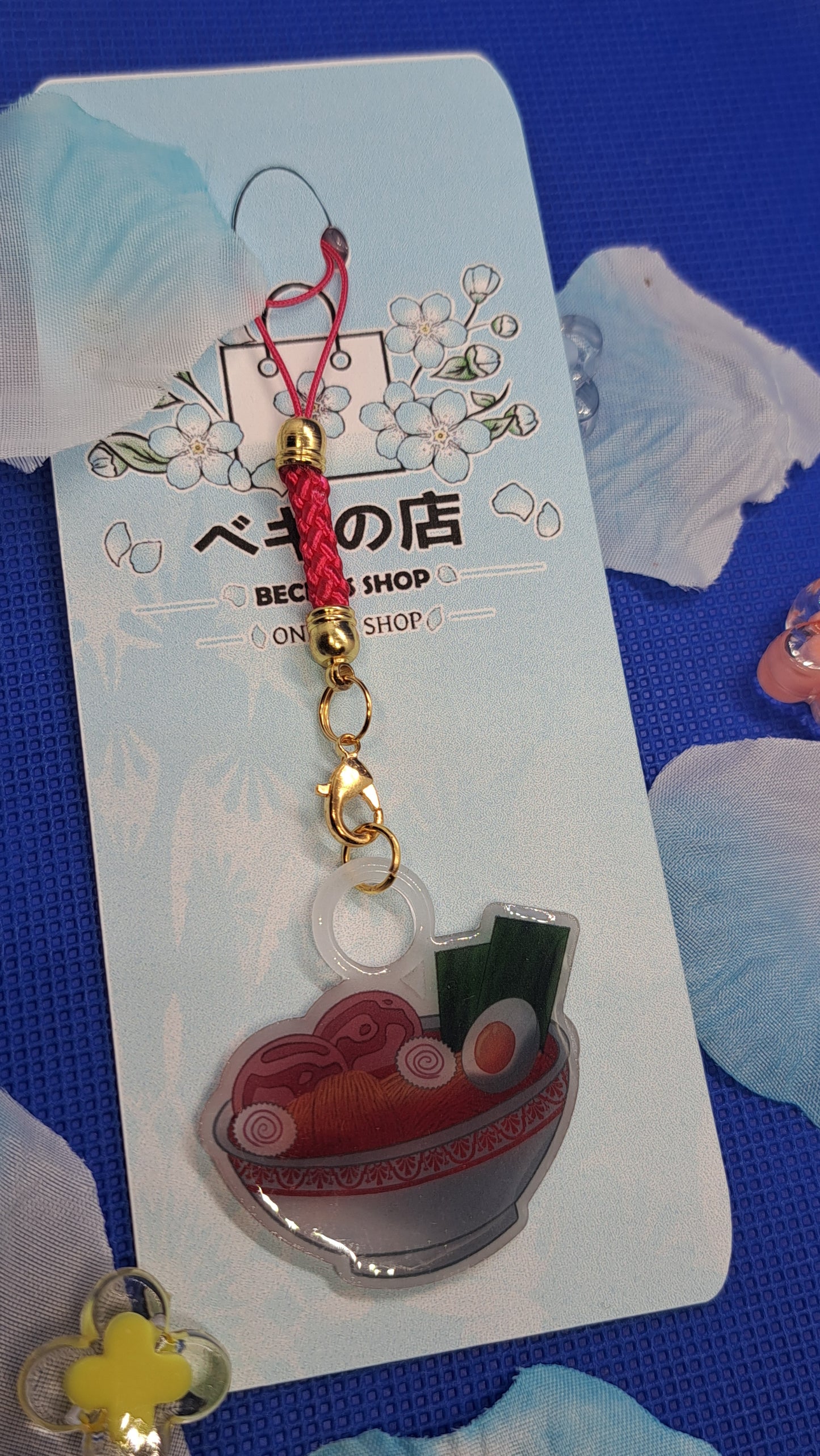 Shrink Plastic Phone Charm - Japanese Food