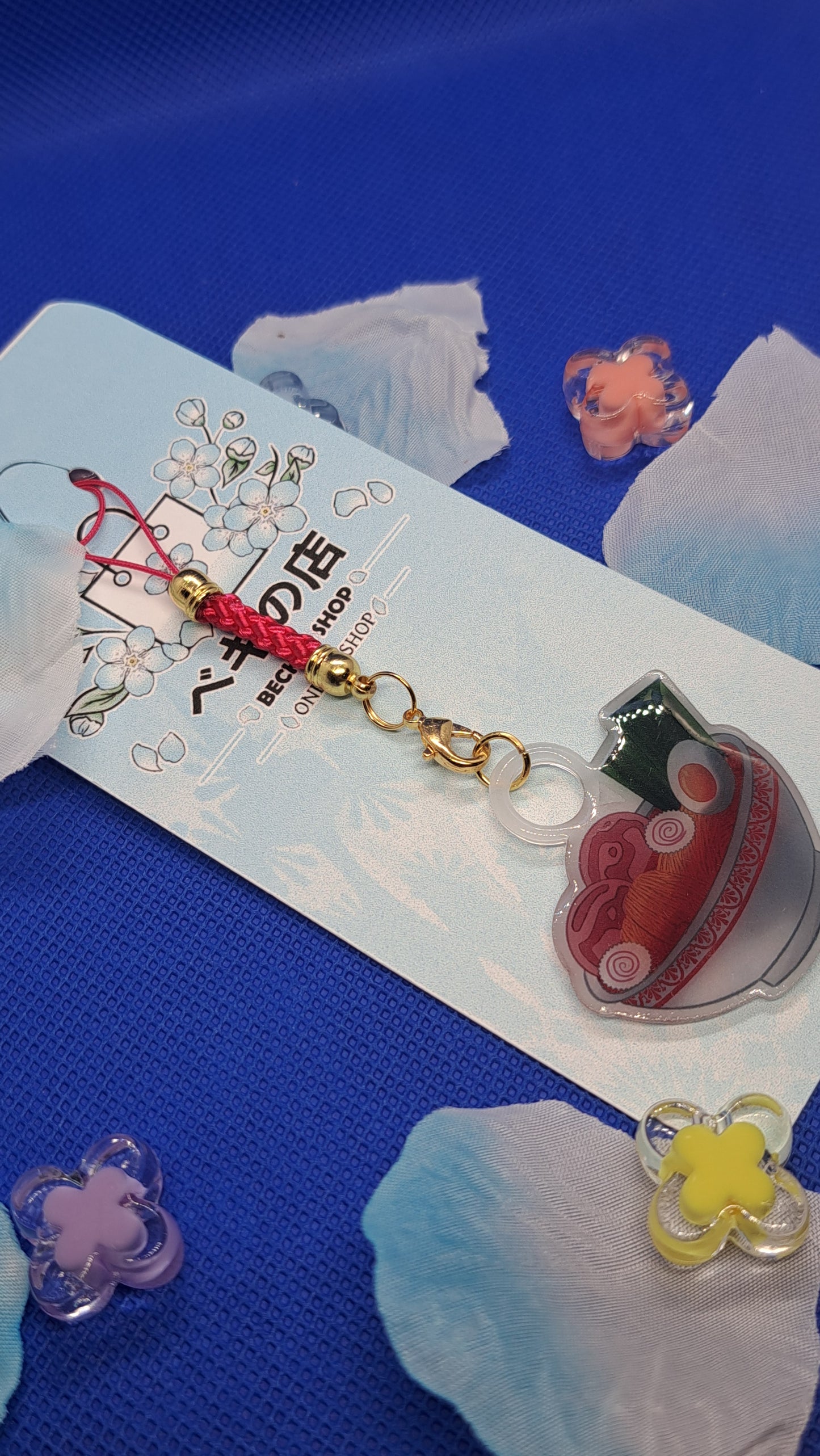 Shrink Plastic Phone Charm - Japanese Food